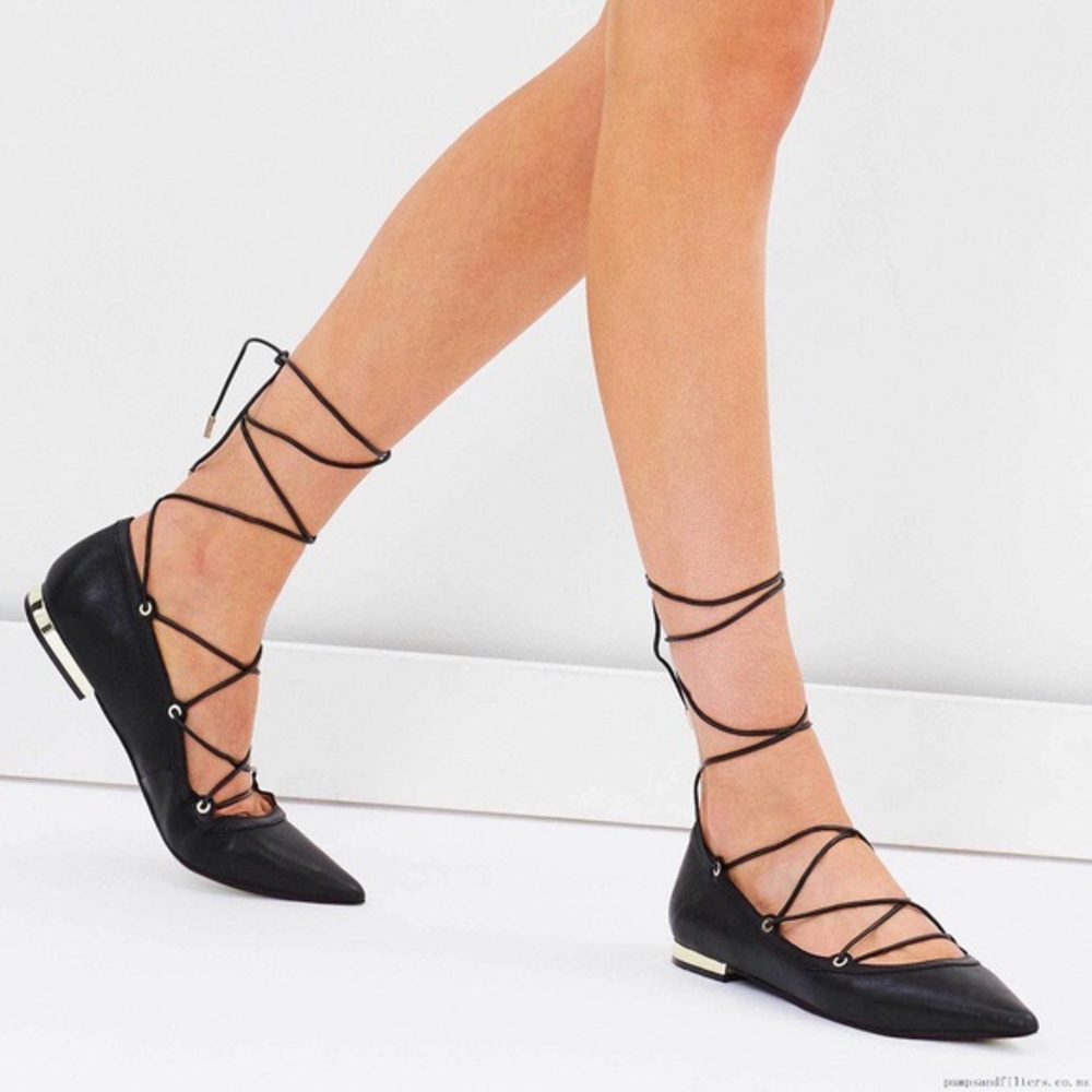 Aldo Black Alize Lace Flats
